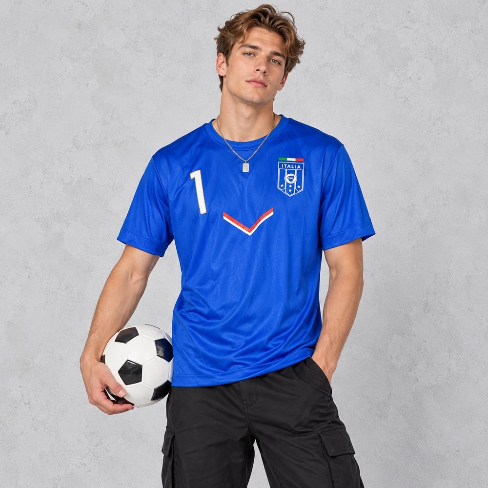 NWT Puma Italy National Team FIGC Men's Blue Soccer Jersey Azzurri Size Large